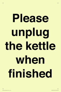 Please unplug the kettle when finished